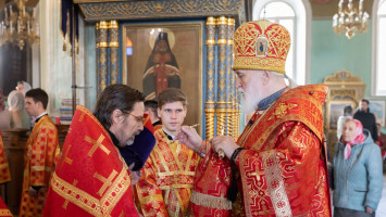 Всенощное бдение в&nbsp;Тихвинском храме Успенского кафедрального собора